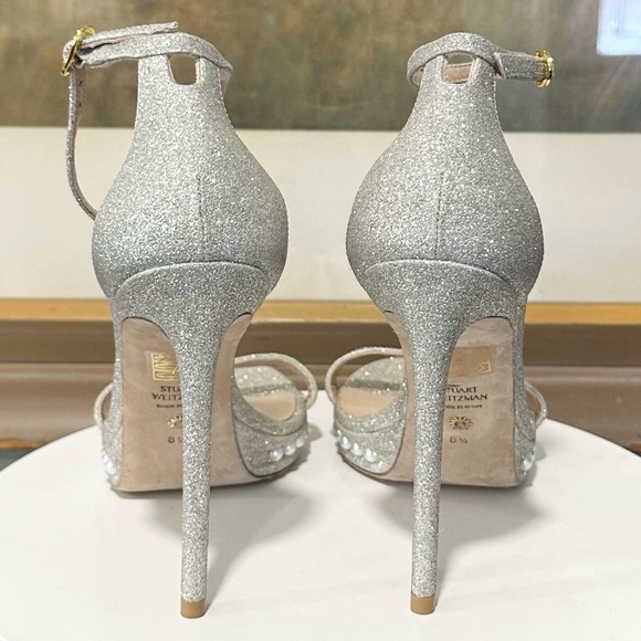 🌹STUART WEITZMAN 🌹Nudistdisco Imitation Pearl Glitter Sandal Size: 8.5 - Picture 8 of 11